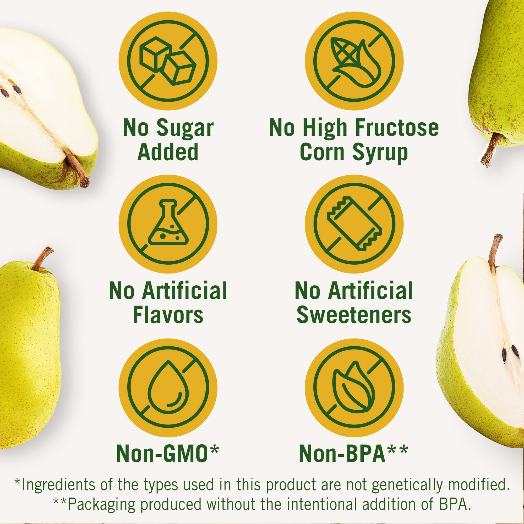 Del Monte Diced Pears Fruit Cup Snacks No Sugar Added 4 oz (4 Cups) (Pack of 6)