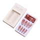 thumbnail image 2 of Uñas postizas, uñas postizas, regalos para mujeres que usan uñas al por mayor, uñas largas trapezoidales ruborizadas, cadena de tablero de ajedrez, camelia, manicura de uñas para usar., 2 of 2