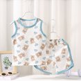 thumbnail image 2 of NIEWTR Toddler Baby Summer Clothes Toddler Baby Outfit Newborn Summer Clothes Sleeveless and Shorts 12 18 24 M 1t 2t 3t 4t Summer Set Baby Boy Gift(A01-Light Blue,1-2 Years), 2 of 9