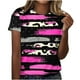 thumbnail image 2 of Fiudx Ofertas Flash Del Día Blusa Holgada Estampada con Cuello Redondo Retro de Manga Corta a La Moda para Mujer, 2 of 4