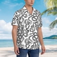 thumbnail image 3 of Fuzoiu Hand Drawn Snake Print Hawaiian Shirt for Men, Summer Beach Casual Short Sleeve Button Down Shirts, Men’s Beach Summer Shirts with Pocket,Medium, 3 of 7