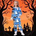 thumbnail image 2 of Tisuna Kids Halloween Pajamas Set For Girls Comfort Fit Cartoon Print Long Sleeve Crewneck Tops And Pants Sleepwear Toddler And Children Everyday Sleep Wear Set Size 2-3 Years Blue, 2 of 5