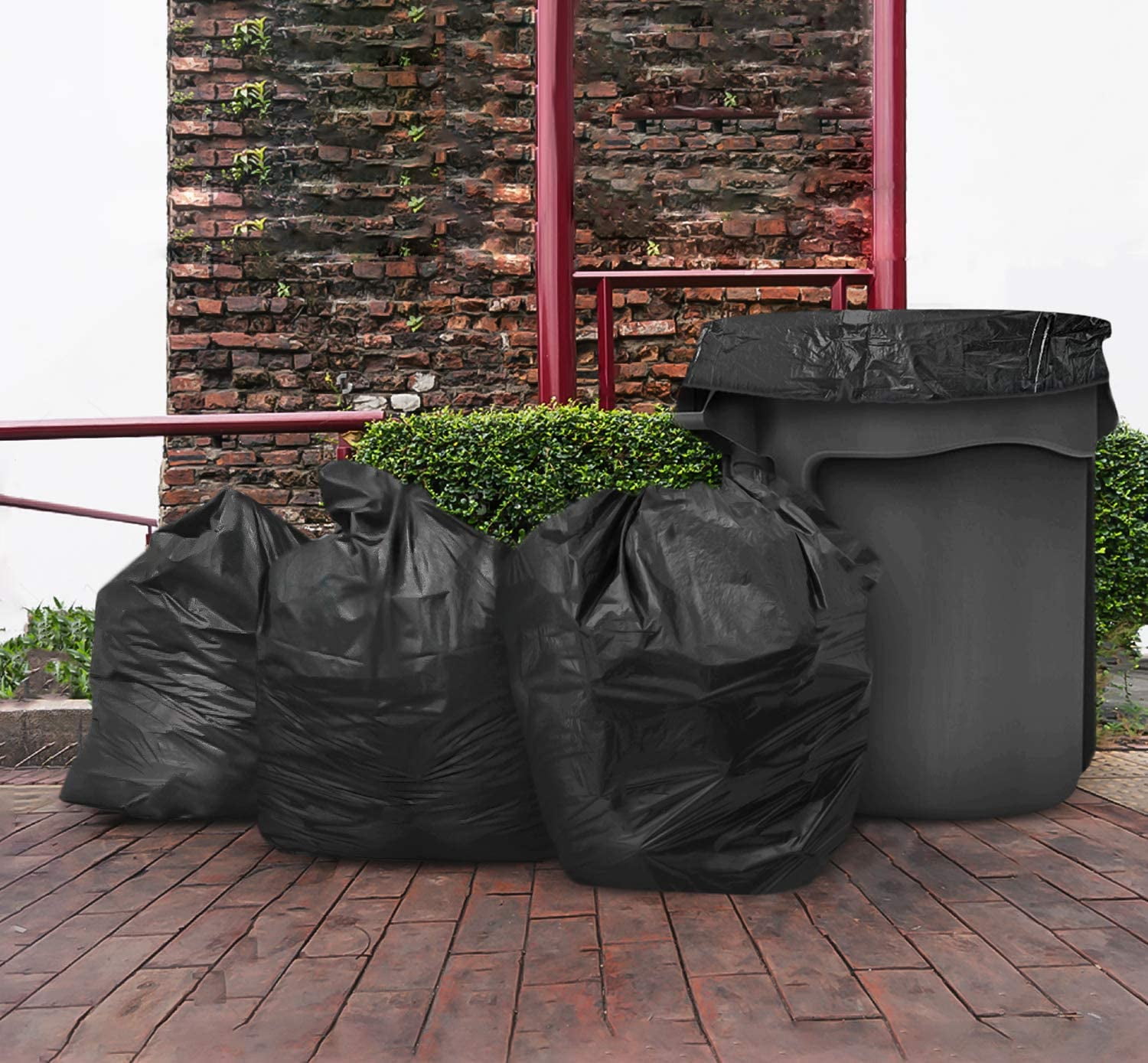  Tasker 55 Gallon Trash Bags (Value 50 Bags w/Ties) Extra Large  Industrial Trash Bags 55 Gallon, Lawn and Leaf Bags, Extra Large Outdoor  Contractor Trash Can Liners, 50-60 Gallon Commercial Trash