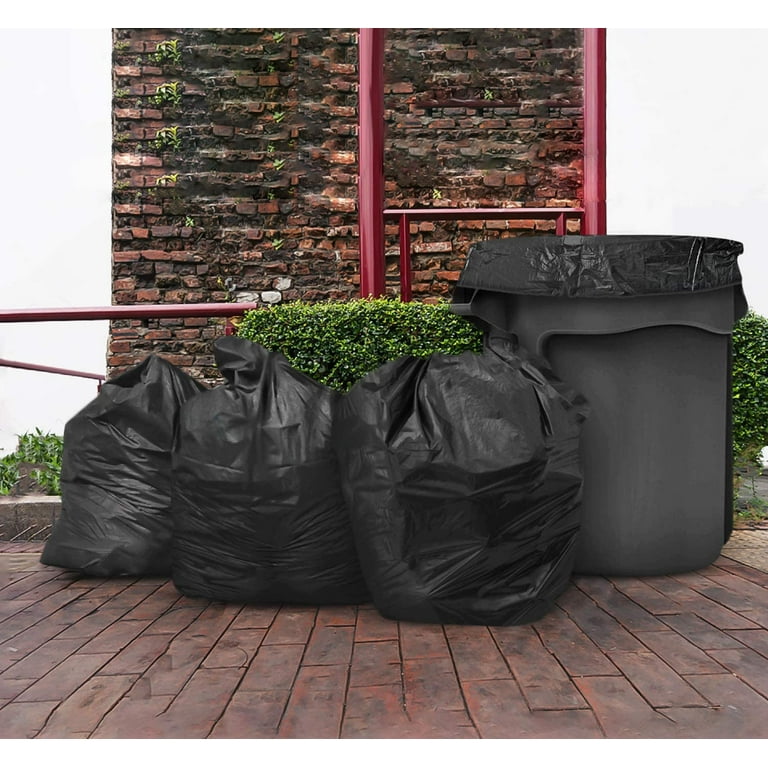 Simpleliners 55 Gallon Trash Bags Heavy Duty, (50 Count w/Ties) Tall Large  Black Garbage Bags