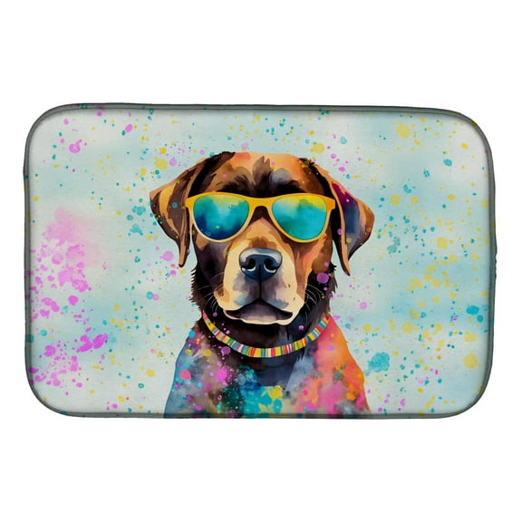 Carolines Treasures DAC2523DDM 0.2 x 21 x 14 in. Chocolate Labrador Hippie Dawg Dish Drying Mat