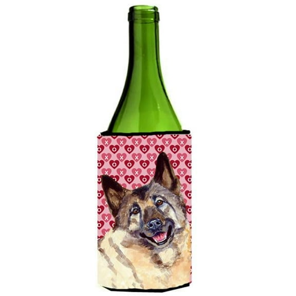 Norwegian Elkhound Hearts Valentines Day Portrait Wine bottle sleeve Hugger