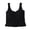 Black, variant on Xijirk Women Ribbed Crop Tank Top Built In Padded Notch V Neck Wide Strap Seamless Slim Fit Camisole for Casual Daily Street Wear,White,One Size