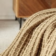 thumbnail image 3 of Narniar Acrylic Waffle Knit to Faux Fur Throw Blanket 50x60 for Bed Sofa Couch Brown Soft Cozy Warm, 3 of 4