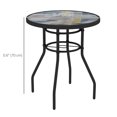 thumbnail image 2 of Table d'Appoint Ronde de 23,6 Po pour Terrasse Extérieure avec Dessus en Verre Trempé Imprimé Multicolore et Cadre en Acier Enduit de Poudre, Petite Table Bistro pour Jardin, Balcon et Cour Arrière, 27,6 Po H, 2 of 7