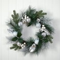 thumbnail image 3 of Nearly Natural 24in. Pinecones and Berries Christmas Artificial Wreath with Silver Ornaments, 3 of 4
