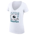 thumbnail image 2 of Women's G-III 4Her by Carl Banks White San Jose Sharks Super-Slim Fit Lightweight Collage Team Graphic T-Shirt, 2 of 3
