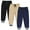 WMPAN25G552, variant on HILEELANG Toddler Boys Jogger Sweatpants 3-Pack, 100% Cotton French Terry Pants with Drawstring and Pockets,colors—black, Khaki, and navy, Sizes 2T