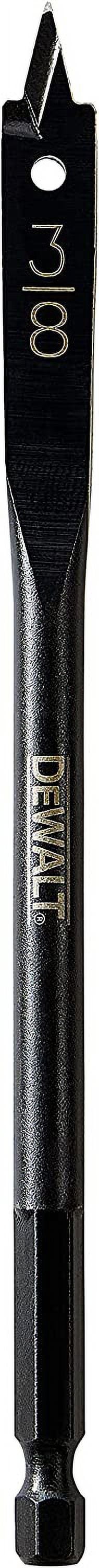 Dewalt DW1572 Heavy Duty Wood Boring Spade Bit, 3/8in Dia x 6in , Carbon Steel, 4-3/4in Flute