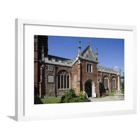 St Mary's Church (Mid 15th Century), Built in Red Devon Stone, Totnes, Devon, United Kingdom Framed Print Wall Art