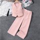 thumbnail image 5 of Conjuntos de camiseta sin mangas con cuello en V para niños, conjunto de dos piezas de chaleco con botones, camisa y vaqueros sin mangas de color liso de verano para niños, top de poliéster para niños, 5 of 7
