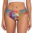 thumbnail image 1 of Balery Meditating Cute Horse Ropa Interior de Algodón para Mujer con Dibujo – Braguitas Cómodas y Elásticas, Estilo Clásico-Large, 1 of 6