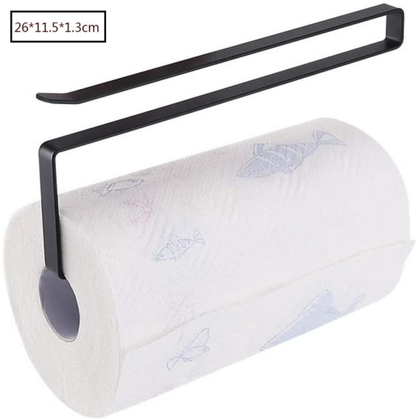 Black Paper Towel Holder, Self Adhesive or Drilling, Wall Mount Paper