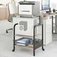 thumbnail image 2 of Printer Stand,Heavy Duty Printer Stand with Wheels and Charging Station for Home Office,Fax Machine,Scanner, 2 of 8