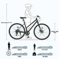 thumbnail image 3 of LuckyNote 700C 7 Speed Hybrid Bike, Steel Frame, Dual Disc Brakes, 700×32C Tires, for Men Women City Commuting, 3 of 5