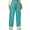 Green, variant on Women Casual Cotton Solid Drawstring Elastic Waist Long Straight Pants