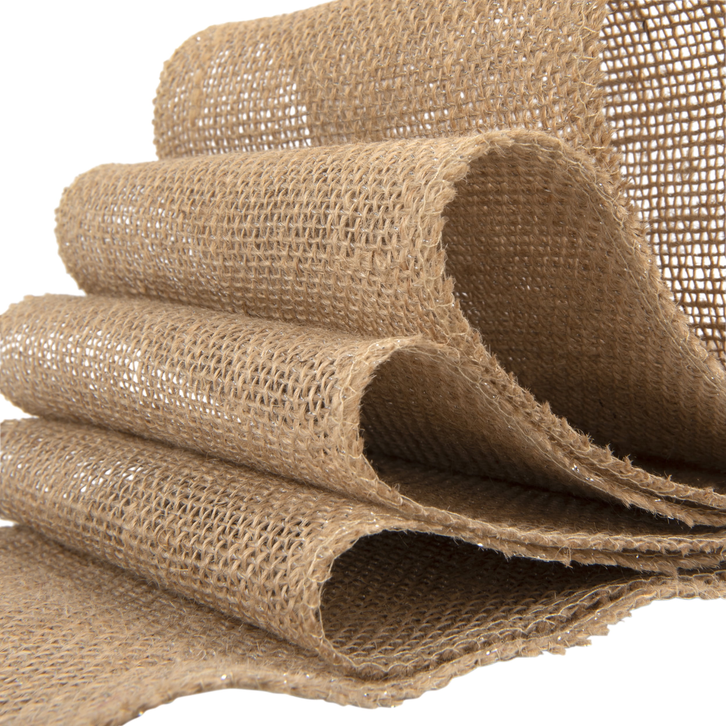 Love, Laugh, Craft Jute Burlap Roll Precut, 6"W x 5-Yards, 7 Rolls, 740-25KIT, Brown/Silver Tinsel