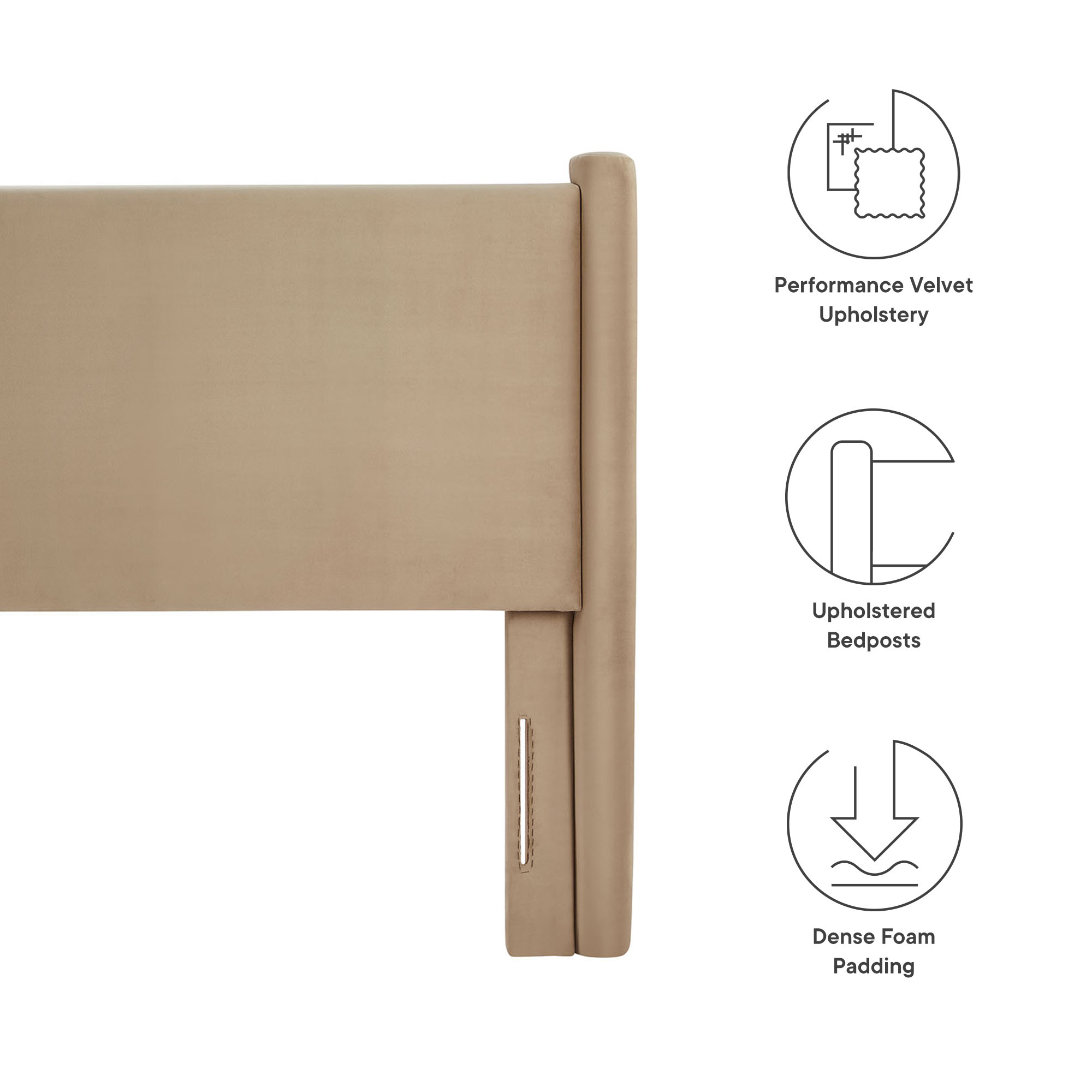 Rael King Headboard in Taupe