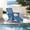 Navy, variant on SUUNYN Folding Adirondack Chair with Ottoman, HDPE Adjustable Patio Chair, Black