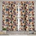 thumbnail image 2 of Ambesonne Floral Valance & Curtain, Wild Flowers Hexagon Forms, 55"x45", Plum Orange and Dark Blue, 2 of 7