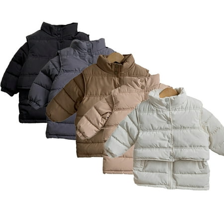 

Esaierr Kids Toddler Autumn Winter Puffer Outwear Set for Boys Girls Winter New Cotton down Jacket and Puffer Waistcoat Two Piece Set 1-6Y Baby Medium Length Thick Warm Coats