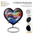 thumbnail image 3 of Kaleidoscopic Dreamscape Urns For Human Ashes, Heart Urn, Large Heart Urns For Human Ashes Adult, Metal Urn, Funeral Ash Urns Large Heart, Urns For Human Ashes Adult Male And Female, Ashes Urn 8 Inch, 3 of 5