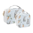 thumbnail image 2 of Rabbits with Carrots Clear Cosmetic Bags with Handles PVC Toiletry Bags Zipper Waterproof Portable for Traveling 2 Pcs, 2 of 7