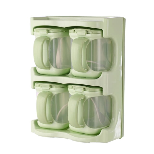 Contenedores de almacenamiento de cocina Juego de caja de condimentos Combinación de plástico Tarro de especias Cuchara Herramientas de cocina Botella de condimento Noticed JJ21161-09