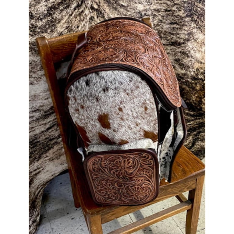 Western cowhide Backpack, Large Leather Backpack, Cowhide  display picture 1