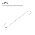 thumbnail image 3 of Uxcell S Hanging Hooks, 12inch/300mm Extra Long Carbon Steel Hanger, Silver Tone 4Pack, 3 of 5