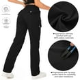 thumbnail image 4 of FEN AI Womens Black Cotton Cargo Pants with 7 Pockets, Outdoor Work Pant for Women Casual Streetwear Work Trousers (No Belt), 4 of 10