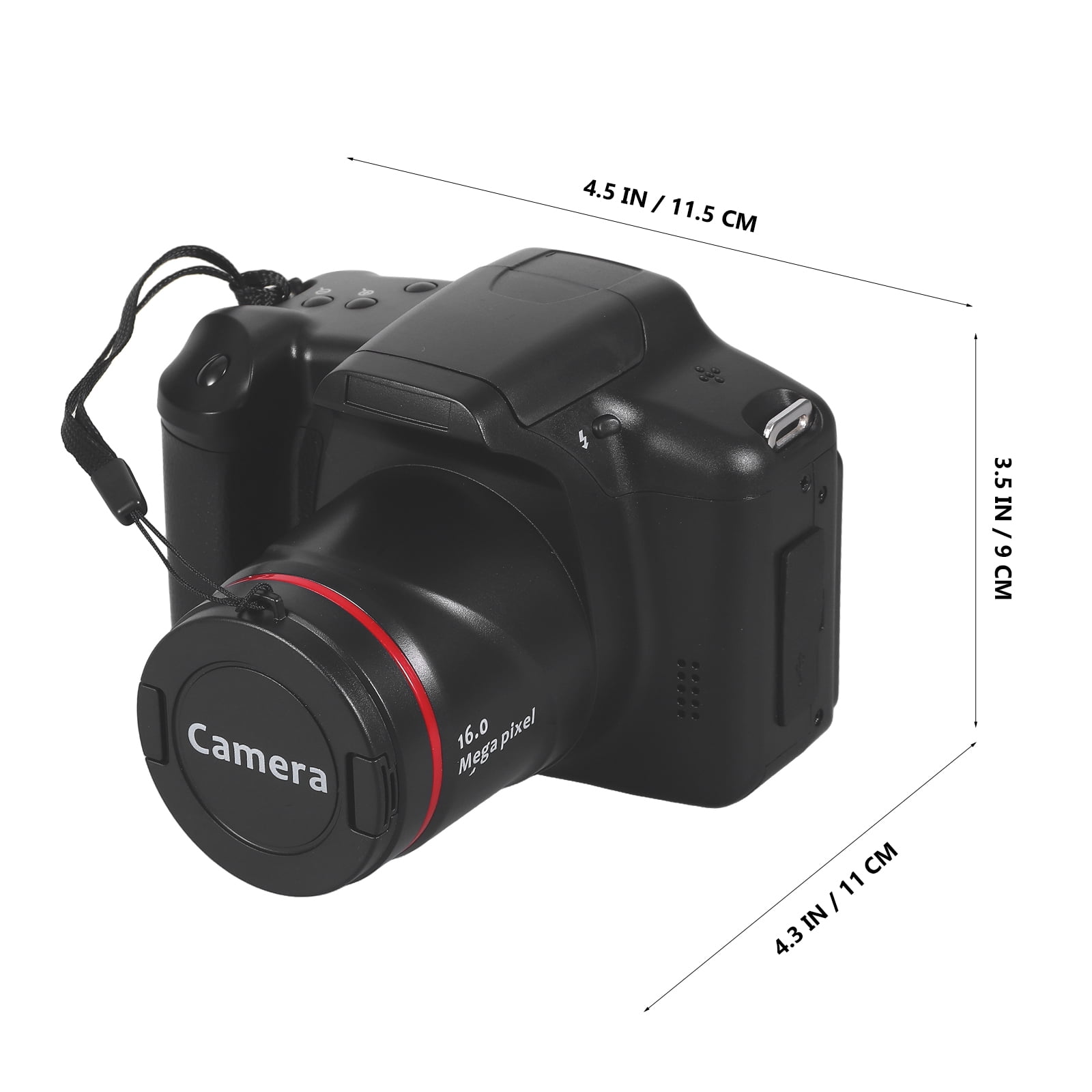 Supvox Digital Camera 16Mp 16X Optical Zoom 1080P Video Black ABS for Home