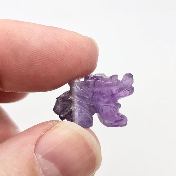 Unique Soaring Carved Amethyst Dragon Animal Figurine | 25x14x7.5mm | Purple | 1 Figurine