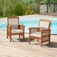 thumbnail image 7 of Alaterre Furniture Lyndon Eucalyptus Wood Outdoor Chair with Cushions - Set of 2, Natural, 7 of 7