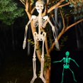 thumbnail image 3 of Accesorios de miedo para Halloween, esqueleto colgante luminoso para fiesta de Halloween, hogar, patio al aire libre, decoración de jardín, brillo móvil, Calavera falsa, 3 of 4