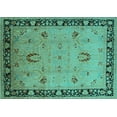 thumbnail image 1 of Ahgly Company Machine Washable Indoor Rectangle Oriental Turquoise Blue Industrial Area Rugs, 7' x 10', 1 of 4
