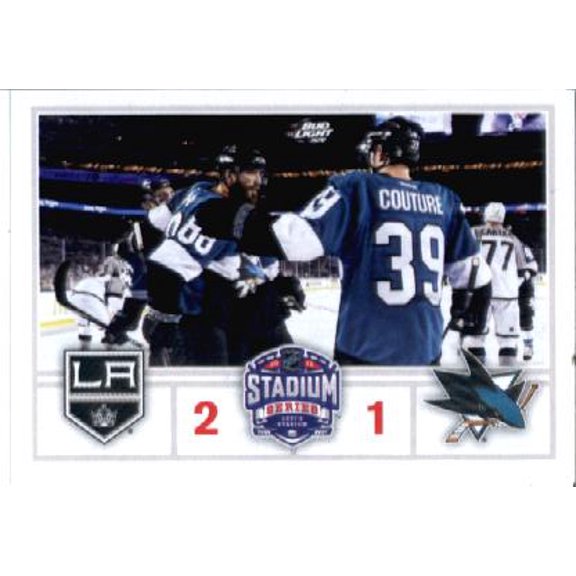 Collectible 2015-16 Panini Stickers #436 Stadium Series Kings Win (Logan Couture) NHL Hockey Mini Sticker Trading Card