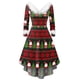 thumbnail image 4 of Vestidos de Navidad Para Mujer Vestido de Fiesta Manga Larga Estampado Con Cuello en V Vestido de Columpio en La Espalda Odeerbi  ODB192252, 4 of 5