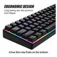thumbnail image 6 of Mechanical Gaming Keyboard,Rainbow RGB Backlit Gaming Wired Keyboards Compact Mini 61 Keys Portable 60 Percent Mechanical Keyboard with Black Keycaps,for Windows Laptop PC Linear Blue Switch, 6 of 7