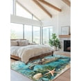 thumbnail image 2 of Retro Sea Turtles Area Rug for Bedroom 2.7x5 Ft Oceans Sea Stars Corals Super Soft fuzzy Throw Rug Non-Slip Fluffy Plush Indoor Floor Carpet for Living Room Nursery Home Decor, 2 of 8