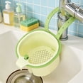 thumbnail image 4 of Hanging Sink Drain Basket 2-Pack (Green + Brown), Strainer Basket Faucet Hanger, Effective Waste Filtering Detachable Multi-Purpose Strainer, by Kingtowag, 4 of 9