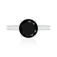 thumbnail image 5 of Rosec Jewels Natural Black Onyx Engagement Ring 2 Carat, with Moissanite - 8 mm - AAA Quality (December Birthstone), 14K White Gold, US 7.00, 5 of 9