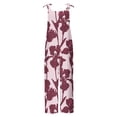 thumbnail image 3 of Hvot&aat Womens Boho Floral Jumpsuits Sleeveless Two-pocket Casual Bib Jumpsuit Plus Size Adjustable Rompers Pants, 3 of 4