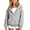 Grey, variant on Girls Half Zip Hooded Sweatshirt Kids Trendy Plain Pullover Hoodies with Kangaroo Pockets Oversized Drop Shoulder Outerwear