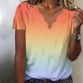 thumbnail image 2 of Yuzhih Womens Tops Soft Short Sleeve V Neck Blouses Trendy Print Loose Tshirts Casual Summer Clothing 2024, 2 of 5