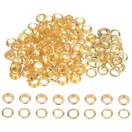 

100 Set Round Grommets 8mm Dia Metal Eyelets with Washers for Scrapbooking Shoes Clothes Leather Canvas Gold Tone